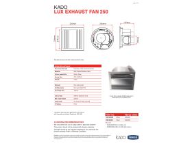 Technical Guide - Kado Lux Exhaust Fan 250mm