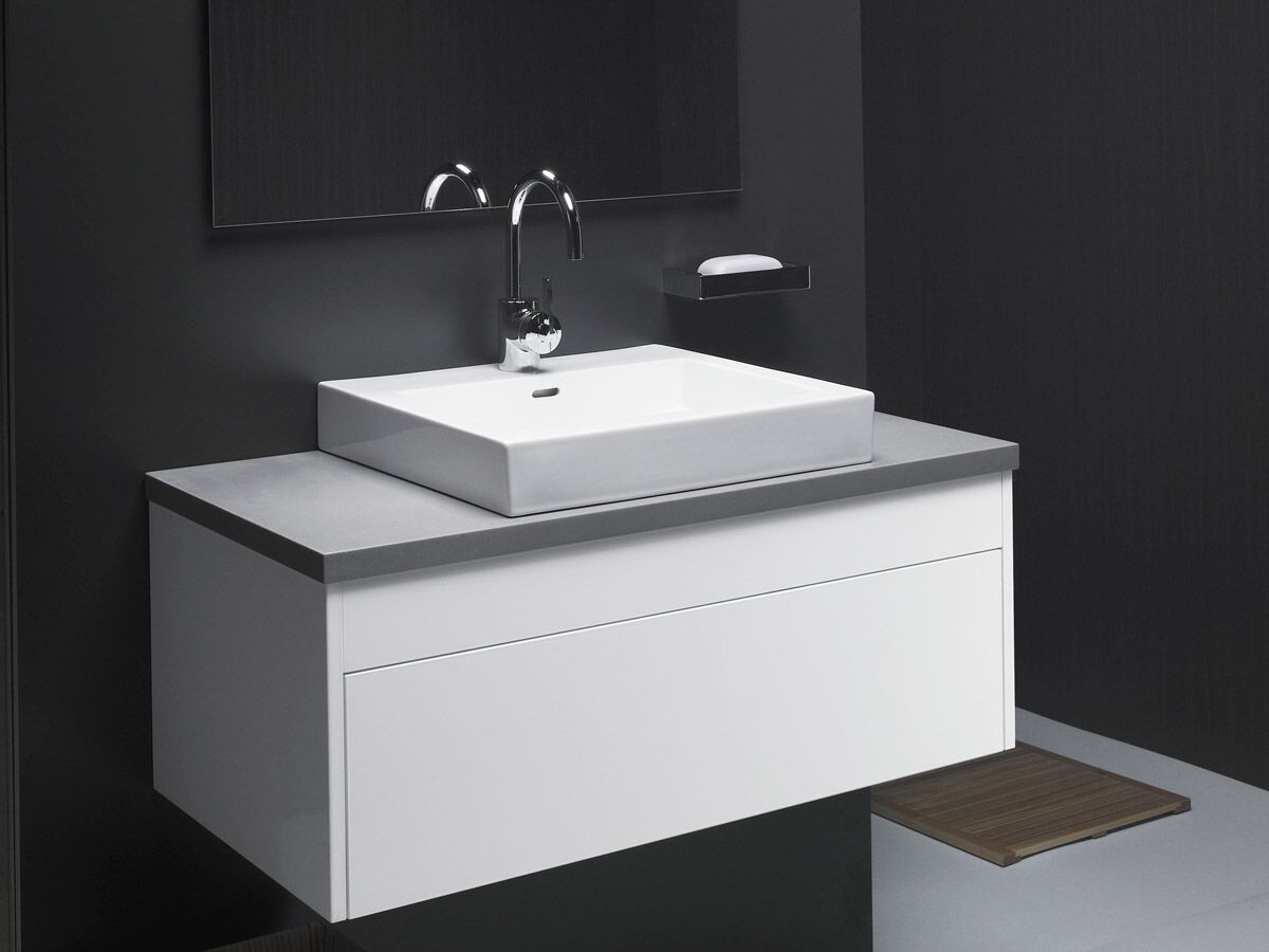 Acqua 900mm Wall Hung Vanity Unit 30mm Freestyle Solid Surface Top from