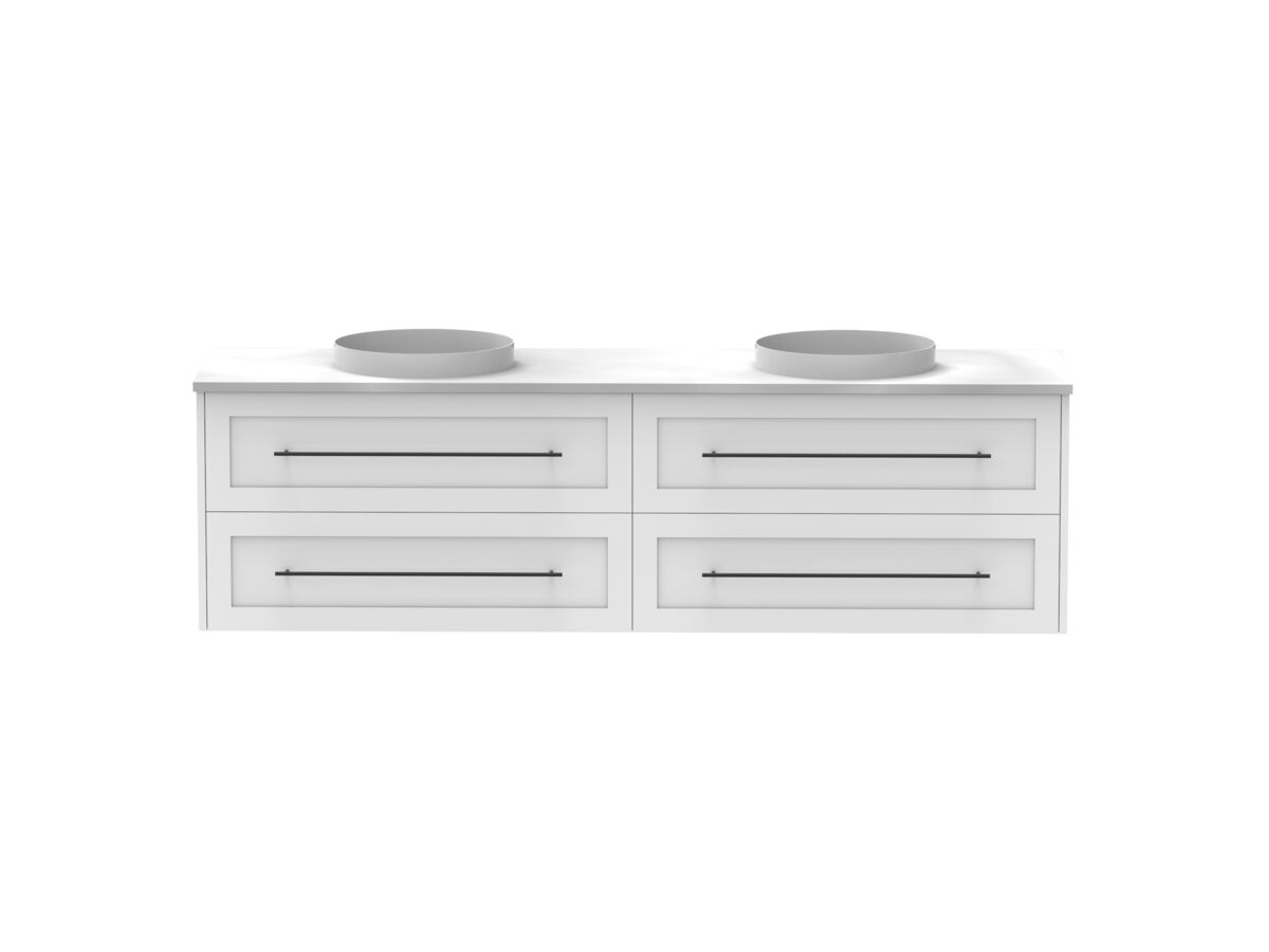 Kado Lux 1800mm All Drawer Wall Hung Vanity Unit 4 Drawers Double Bowl