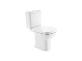 Roca Debba Close Coupled Toilet Suite P Trap Bottom Inlet with Soft Close Quick Release Seat White (4 Star)