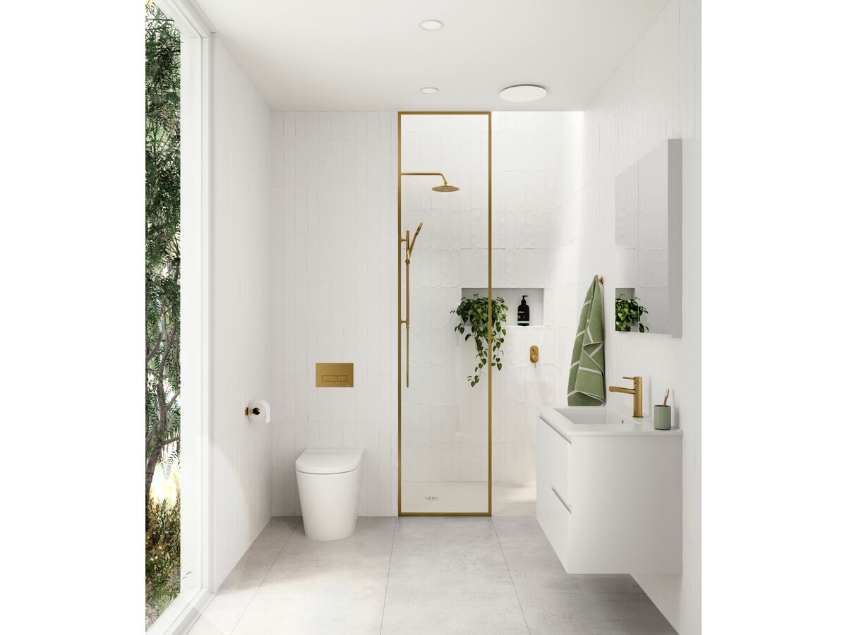 Hideaway+ and Mizu Bathroom Scene Brushed Gold