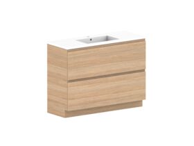 Posh Domaine All-Drawer Twin 1200mm Floor Mounted Vanity Unit Single Bowl Cast Marble Top Centre Basin