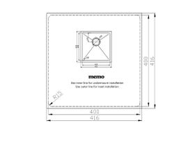 Cut Out Template - Memo Zenna Single Bowl Sink