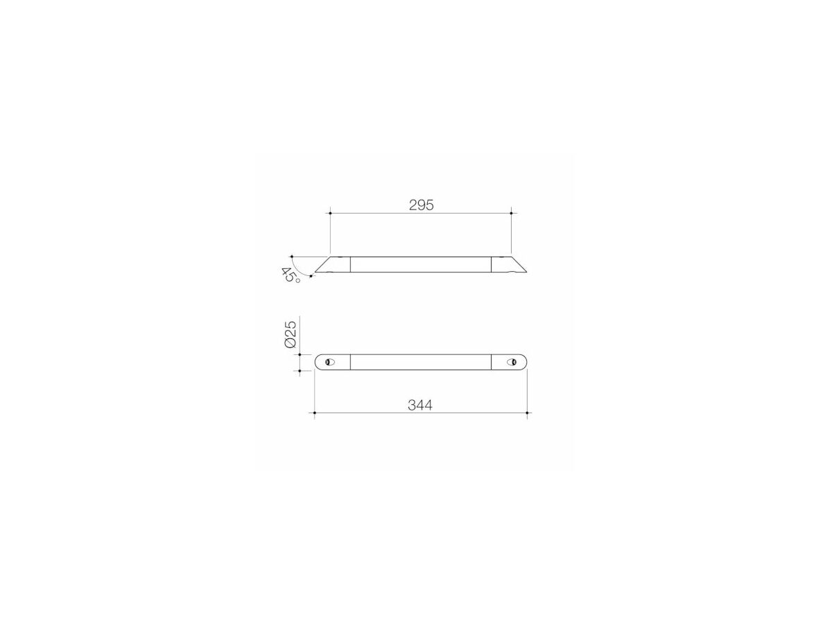 Caroma Opal Corner Shower Support Rail White / Polished Stainless Steel