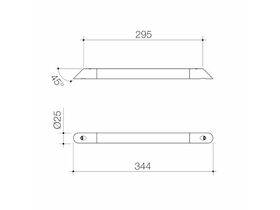 Caroma Opal Corner Shower Support Rail White / Polished Stainless Steel
