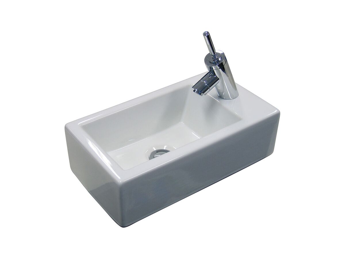 AXA Hox Mini Basin with Fixing 1 Taphole Right (New) White