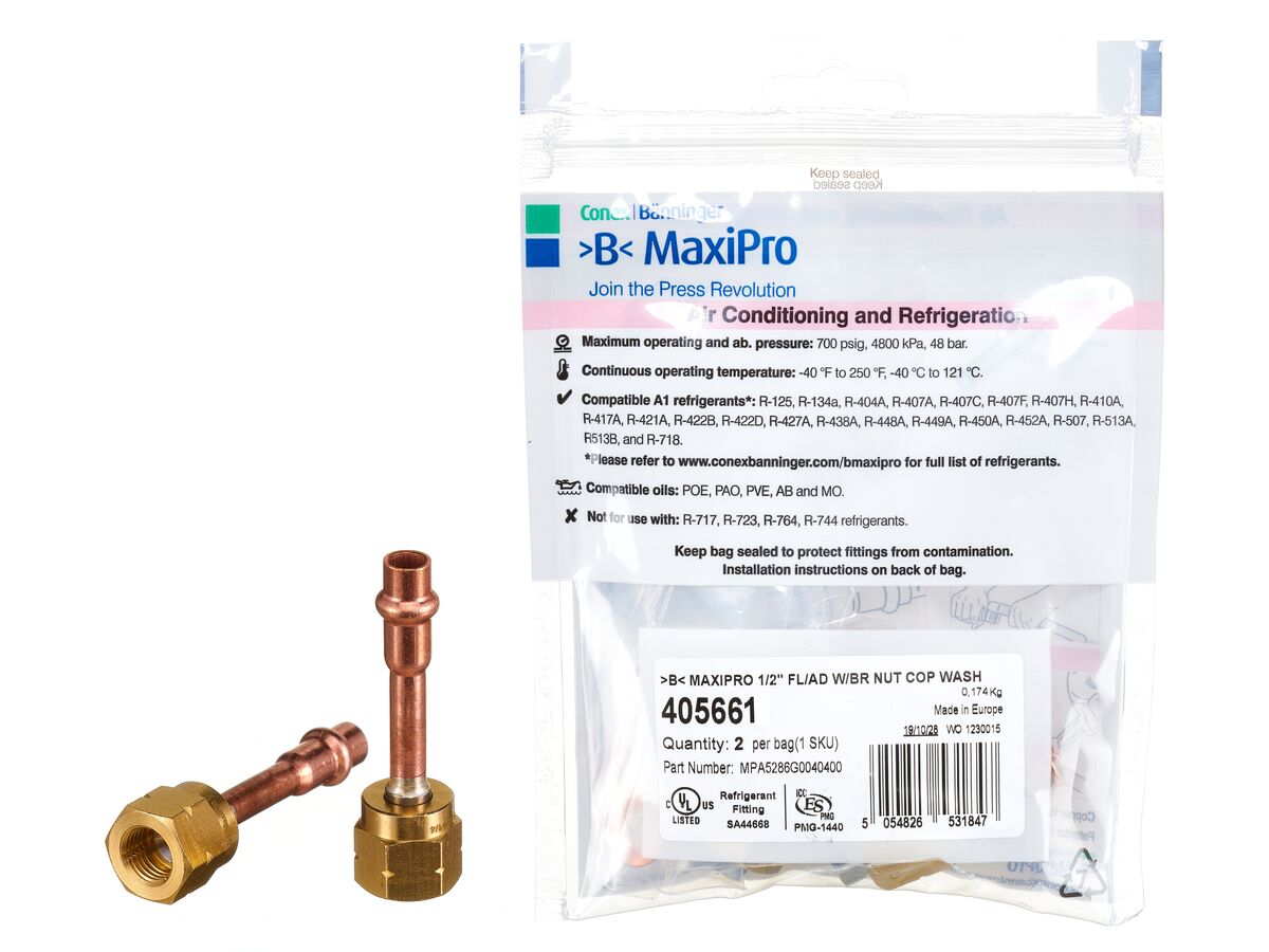 >B< Maxipro Complex Flare Nut Adaptor 1/4" Bag of 4