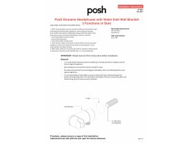 Installation Instructions - Posh Domaine Handshower with Water Inlet Wall Bracket 3 Functions (4 Star)
