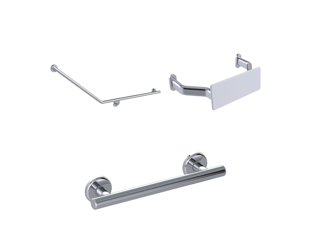 Mizu Drift 40 Degree Accessible WC Kit Right Hand Polished Stainless Steel