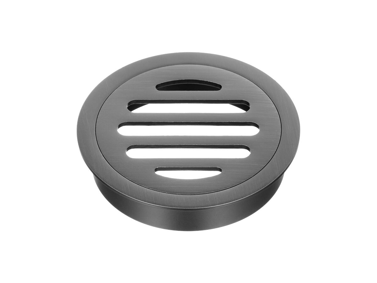Mizu Drift Brass Trapscrew Grate Round 80mm Brushed Gunmetal