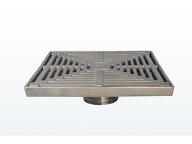 300mm Square Hinged Push-In Floor Drain In Brushed 316 Stainless Steel O-Rings Available For 100mm DWV & 110HDPE