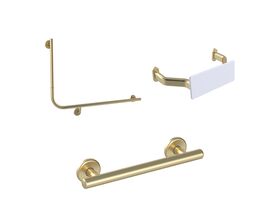 Mizu Drift 90 Degree Accessible WC Kit Right Hand Brushed Brass