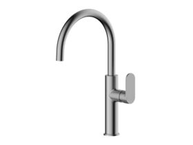 Hero - Mizu Soothe MK2 Gooseneck Sink Mixer Curved Brushed Gunmetal (5 Star)