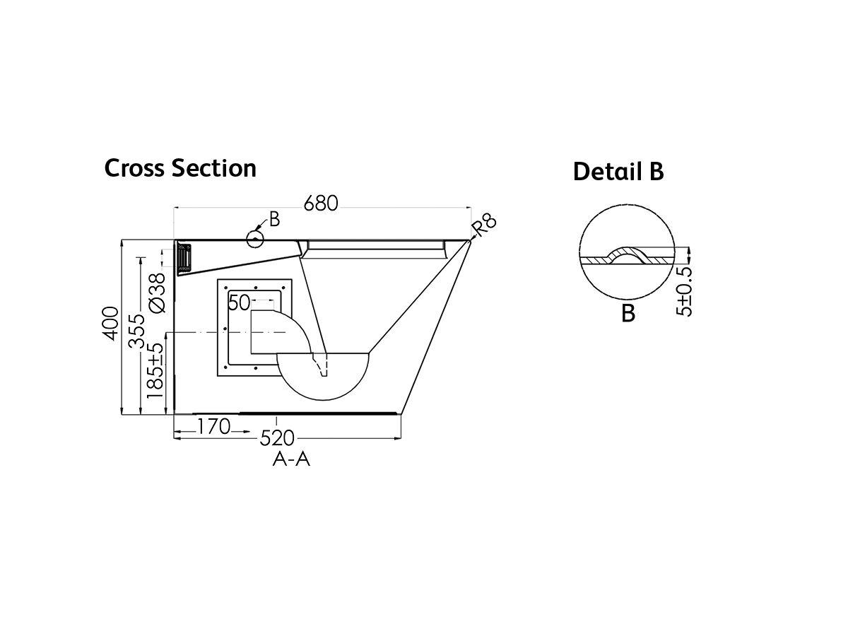 3Monkeez Wall Faced Pan S Trap Stainless Steel (3 Star)