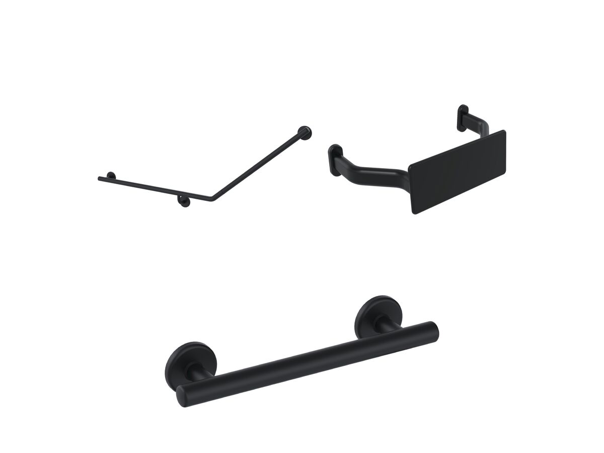 Mizu Drift 40 Degree Accessible WC Kit Left Hand Matte Black