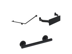 Mizu Drift 40 Degree Accessible WC Kit Left Hand Matte Black