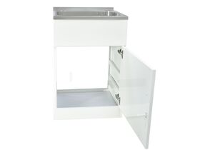 Posh Domaine Trough & Cabinet 45L with Bypass 2 Taphole Stainless Steel