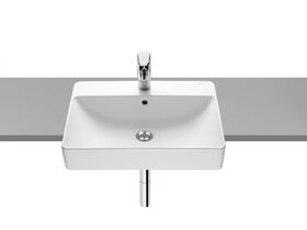 Roca Inspira Square Semi Recessed Basin 550mm x 420mm 1 Tap Hole with Overflow