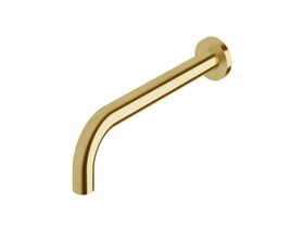 Scala 25mm Wall Outlet Curved 200mm LUX PVD Brushed Pure Gold (3 Star)