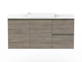 Posh Domaine Plus Ensuite 1200 Single Bowl Wall Hung Vanity Unit Caesarstone Top