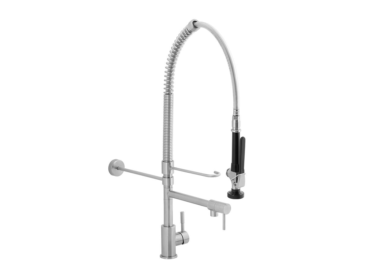 Wolfen Pre Rinse Sink Mixer Tap with Pot Filler Stainless Steel