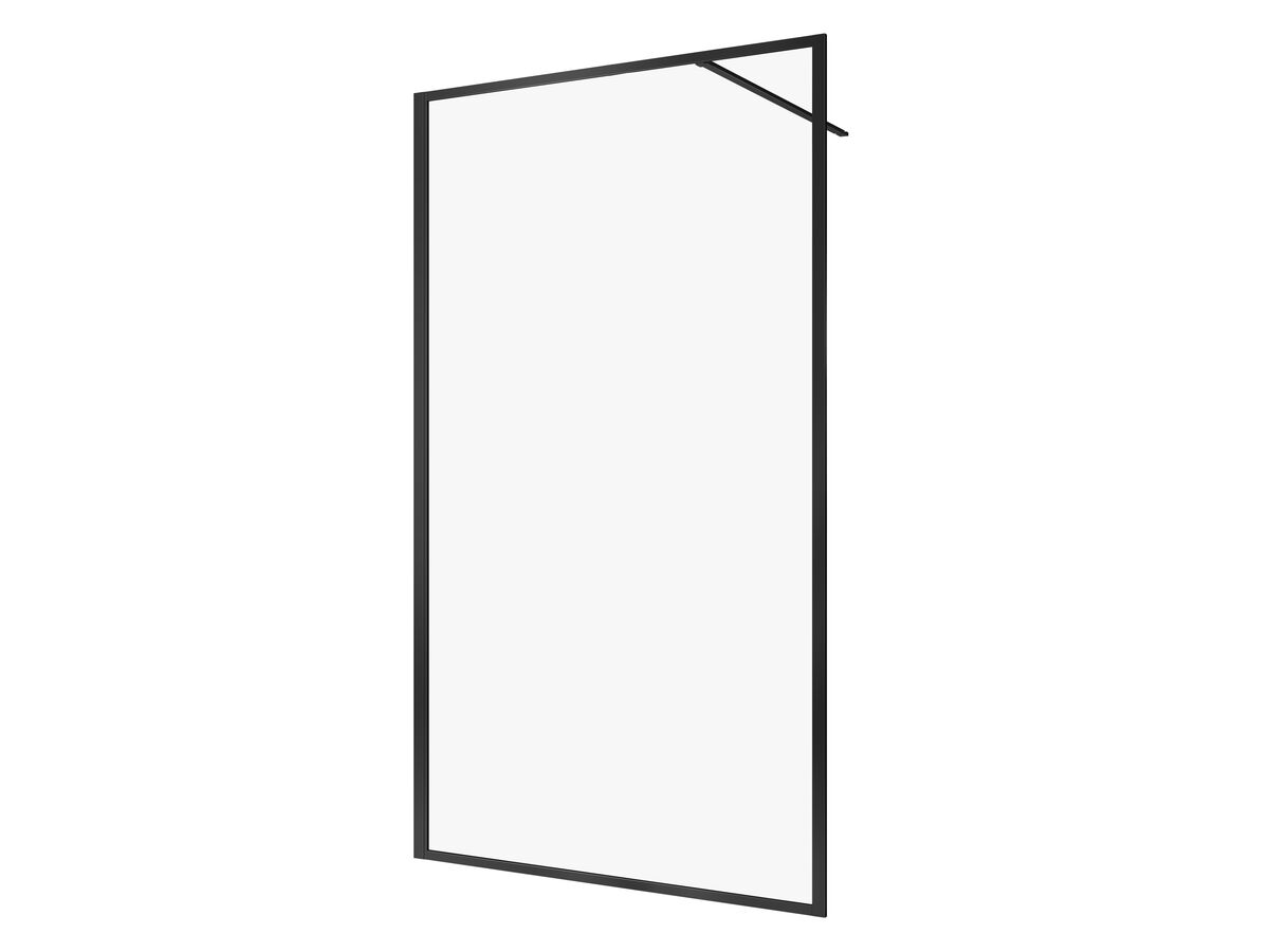 Hero - Kado Lux Framed Shower Panel + Support Bar 1200mm Matte Black