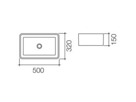 Caroma Cube Above Counter Basin 500mm 0 Taphole White