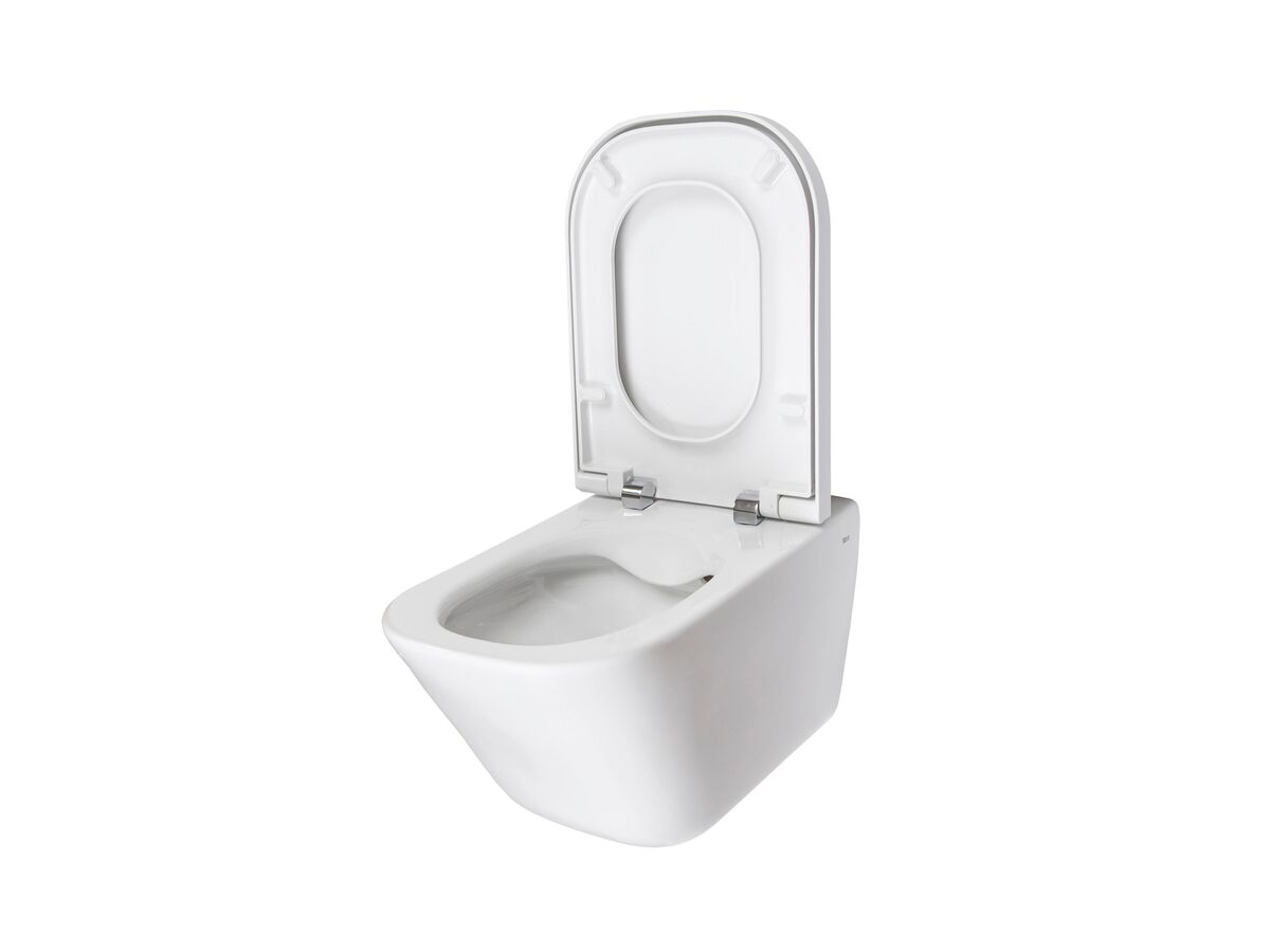Roca The Gap Rimless Wall Hung Pan Soft Close Quick Release Toilet Set White (4 Star)