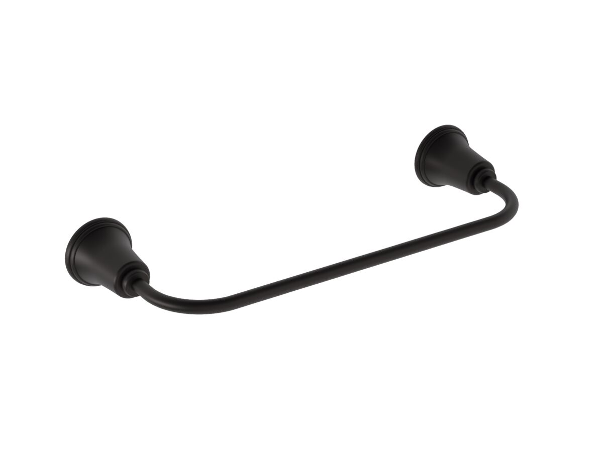 Posh Canterbury Single Towel Rail 300mm Matte Black