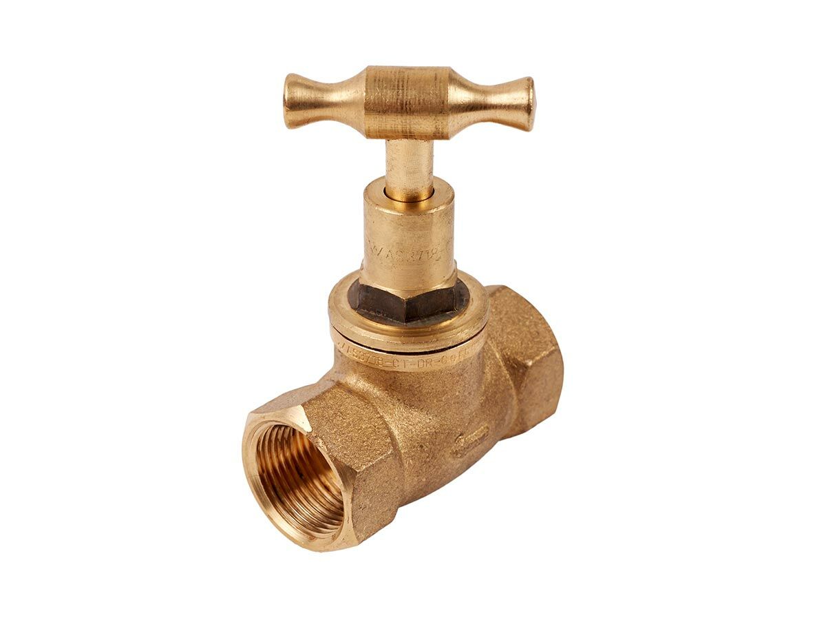 Stop Tap Female & Female THead Rough Brass 20mm from Reece