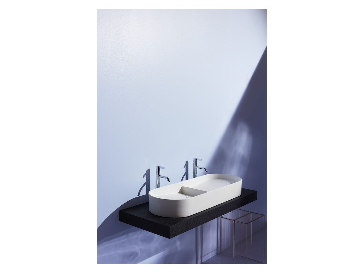 LAUFEN Sonar Double Above Counter Basin White with Ceramic Waste Covers