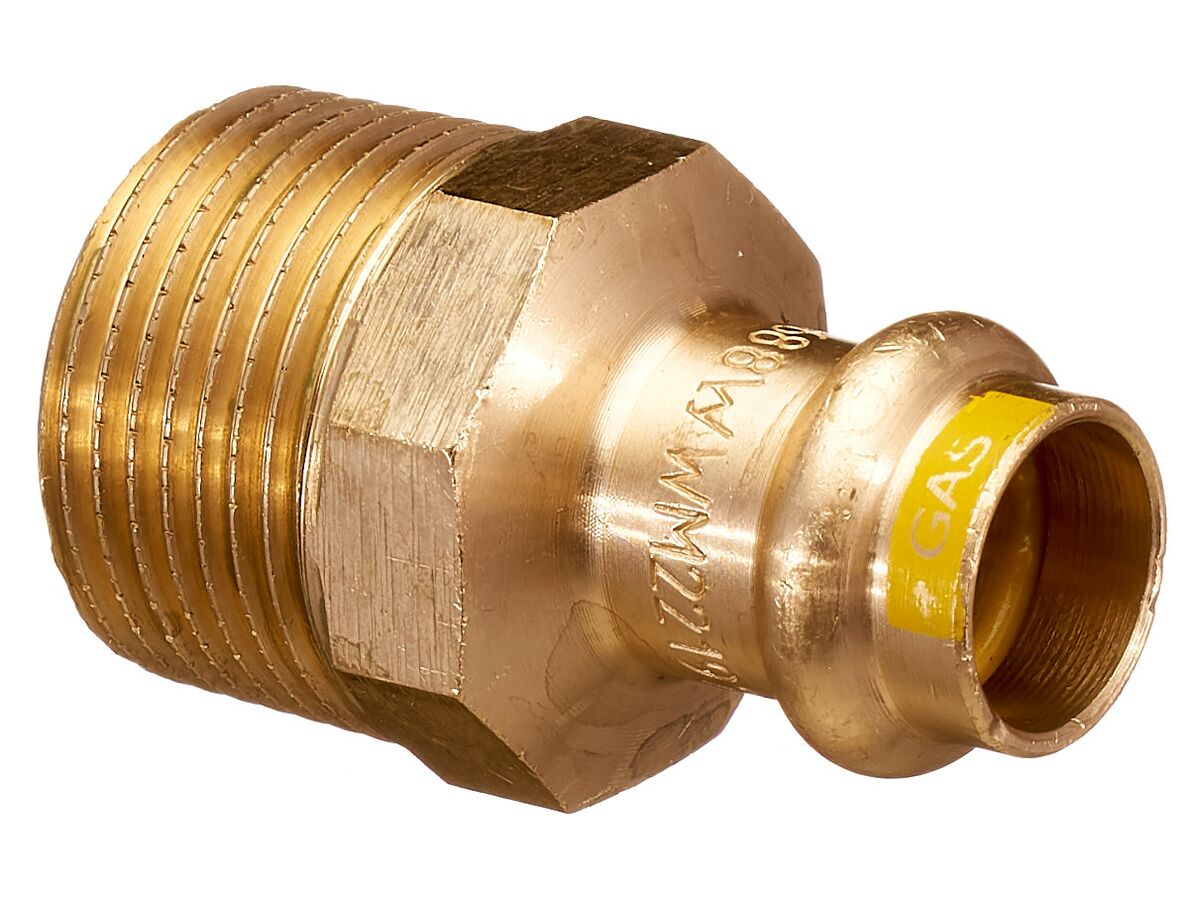 >B< Press Gas Male Coupling 15mm x 3/4" BSP
