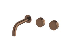 Milli Pure Wall Basin Hostess System 160mm Right Hand with Cirque Textured Handles PVD Brushed Bronze (3 Star)