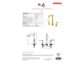 Specification Sheet - Milli Voir English Basin Set Lever Brushed Gold (4 Star)
