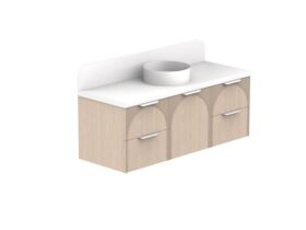 ADP Archie by Alisa & Lysandra Door/Drawer Wall Hung Vanity Unit Centre Bowl 1350 Caesarstone