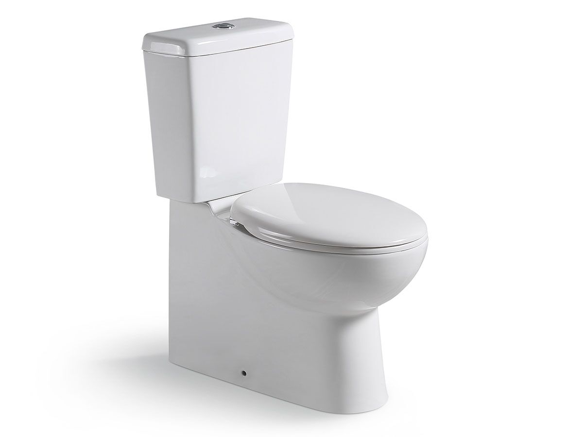 Posh Solus Square Close Coupled Back to Wall Toilet Suite S & P Trap Soft Close Quick Release Seat White / Chrome (4 Star)