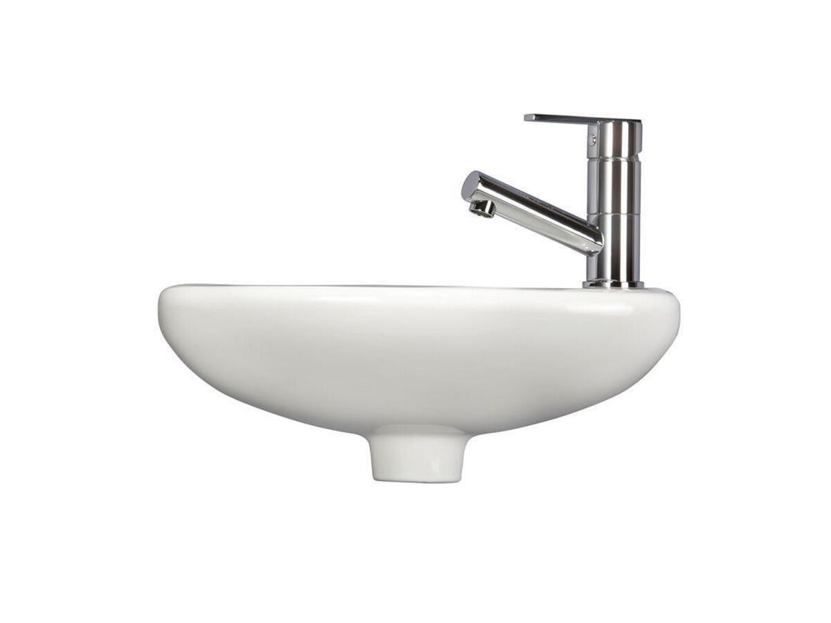 Stylus Symphony Mini Wall Basin 1 Right Hand Taphole Only White