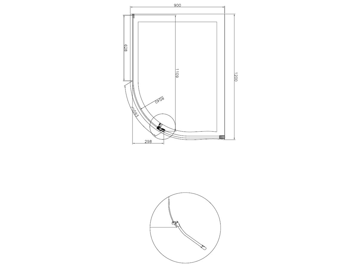 Kado Lux Walk In Curved Shower Screen 1200 Chrome from Reece