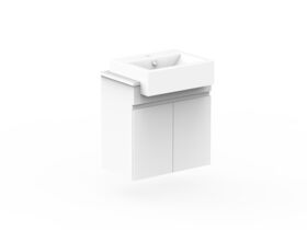 Posh Domaine Plus Semi-Recessed 600 Wall Hung Vanity Unit Caesarstone Top