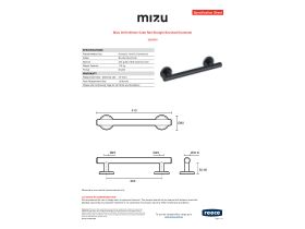 Specification Sheet - Mizu Drift 300mm Grab Rail Straight Brushed Gunmetal