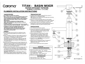 Installation Instructions - Caroma Titan Pin Basin Mixer Tap Stainless Steel (6 Star)