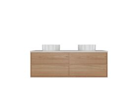 Kado Aspect Wall Hung Vanity Unit 1500mm Double Bowl 4 Drawer Corian 20mm Top