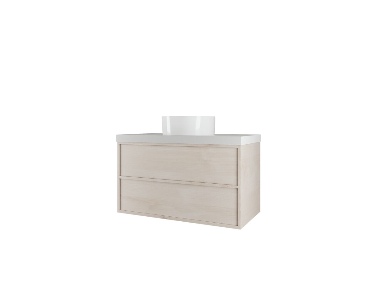 Kado Aspect Wall Hung Vanity Unit 900mm 2 Drawer Corian 50mm Top