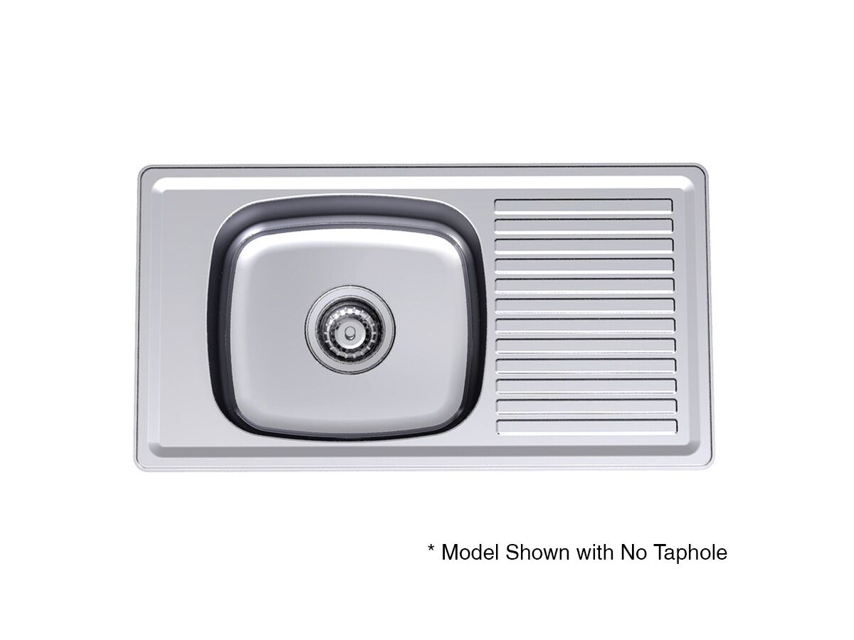 Clark Mini FlushLine Single End Bowl Sink 3 Taphole 764 Stainless Steel