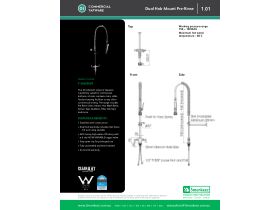 Specification Sheet - Dual Hob Mount Pre Rinse Unit Complete (6 Star)