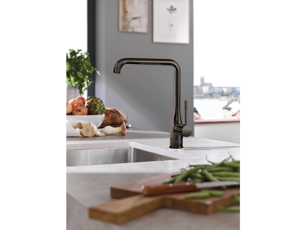 GROHE Essence New Gooseneck Sink Mixer Hard Graphite (4 Star) from Reece