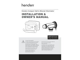 Installation & Owner's Manual - Henden Compact SM Chlorinator
