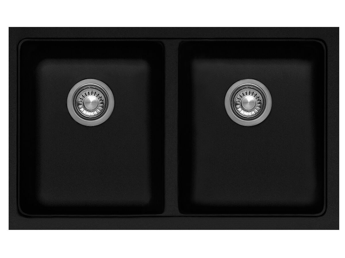 Franke Impact Granite IMG12035 Double Bowl Undermount Sink Onyx from Reece
