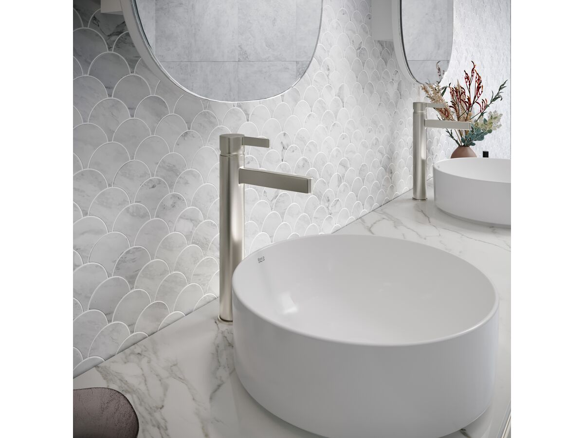 Mizu Stream Extended Basin Mixer Tap Brushed Nickel (5 Star) from Reece