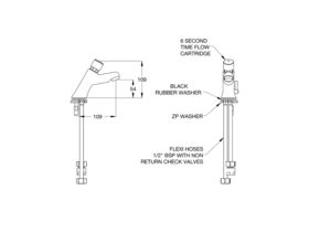 Ezy-Push Lead Safe Pillar Timed Flow Tap with Temp Control 6 sec